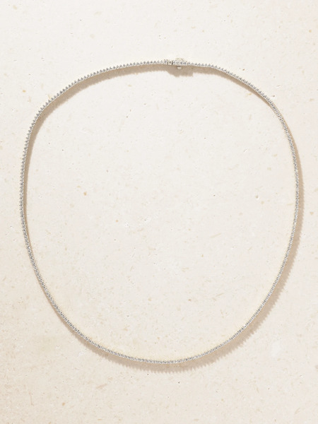  Stone And Strand Stone And Strand - The Essential Dainty 14-karat White Gold Diamond Tennis Necklace - One Size 