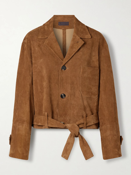  Stouls Stouls - Alfi Belted Cropped Suede Jacket - Tan 
