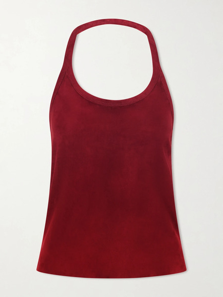  Stouls Stouls - Cherry Open-back Suede Halterneck Tank - Red 