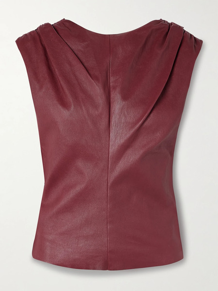  Stouls Stouls - Dolores Gathered Leather Top - Burgundy 