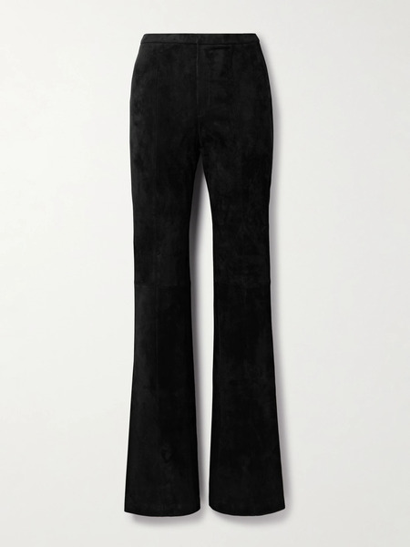  Stouls Stouls - Icham Suede Straight-leg Pants - Black 