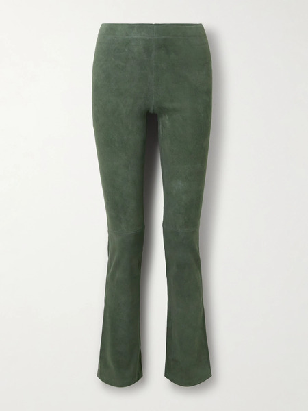  Stouls Stouls - Jp Paneled Suede Flared Pants - Army Green 