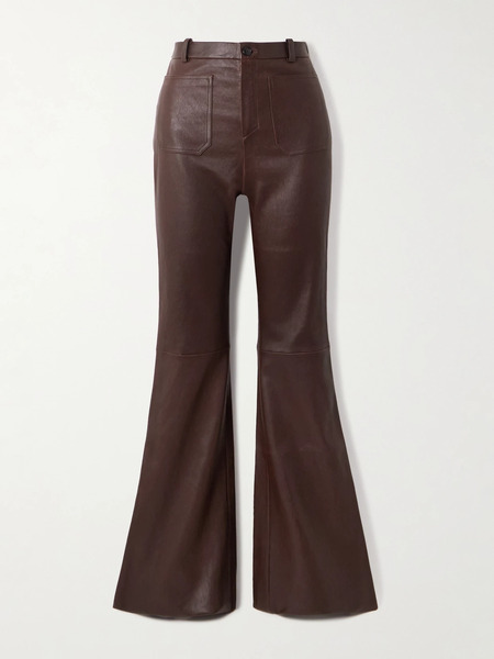  Stouls Stouls - Laurent Leather Flared Pants - Brown 