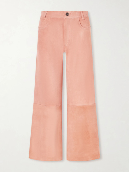  Stouls Stouls - Lilou Suede Wide-leg Pants - Pink 