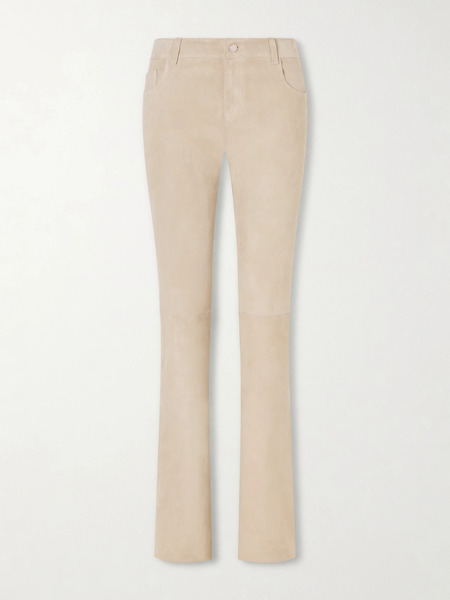  Stouls Stouls - Pawlonia Suede Flared Pants - Light Gray 