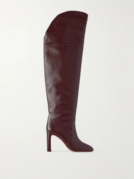  Stuart Weitzman Stuart Weitzman - Babette Tubo Leather Over-the-knee Boots - Burgundy 