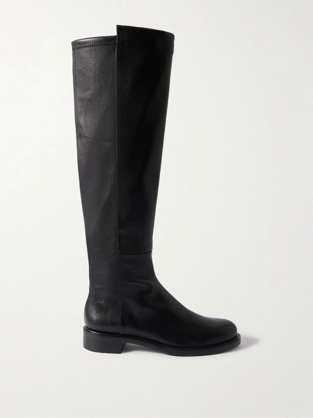  Stuart Weitzman Stuart Weitzman - Gisele 5050 Leather And Stretch Knee Boots - Black 