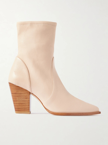  Stuart Weitzman Stuart Weitzman - Jolene Leather Ankle Boots - Ivory 