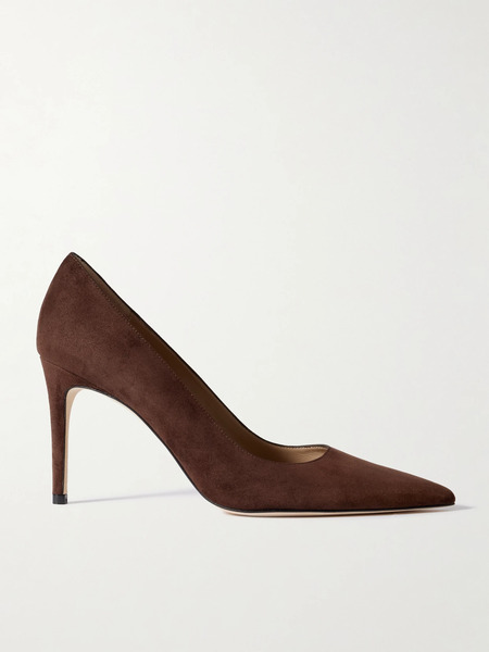  Stuart Weitzman Stuart Weitzman - Stuart Power Suede Pumps - Dark Brown 