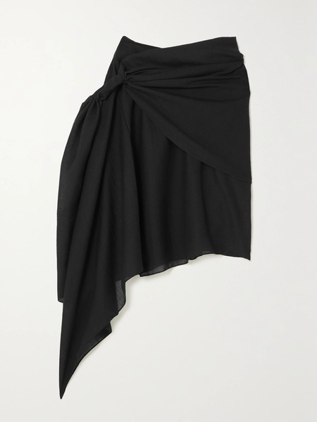  Supriya Lele Supriya Lele - Asymmetric Draped Wool-blend Mini Skirt - Black 