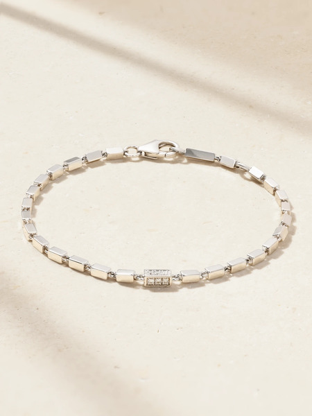 Suzanne Kalan Suzanne Kalan - Block Chain 18-karat White Gold Diamond Bracelet - Silver 