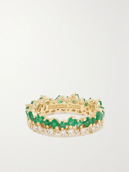  Suzanne Kalan Suzanne Kalan - Eternity 18-karat Gold, Emerald And Diamond Ring - 7 