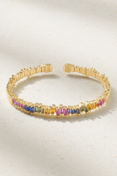  Suzanne Kalan Suzanne Kalan - 18-karat Gold Sapphire Cuff - One Size 