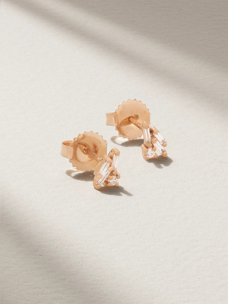  Suzanne Kalan Suzanne Kalan - 18-karat Rose Gold Diamond Earrings - One Size 