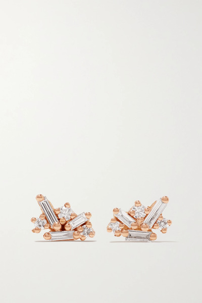  Suzanne Kalan Suzanne Kalan - 18-karat Rose Gold Diamond Earrings - One Size 
