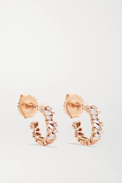  Suzanne Kalan Suzanne Kalan - 18-karat Rose Gold Diamond Hoop Earrings - One Size 