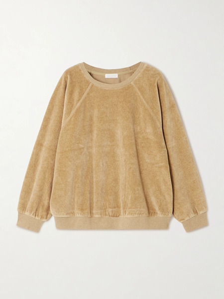  Suzie Kondi Suzie Kondi - Samos Cotton-blend Velour Sweatshirt - Camel 