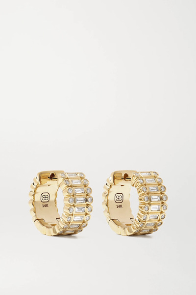  Sydney Evan Sydney Evan - 14-karat Gold Diamond Hoop Earrings - One Size 
