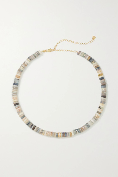 Sydney Evan Sydney Evan - 14-karat Gold, Opal And Diamond Necklace - Green 