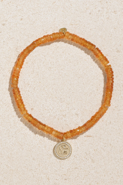  Sydney Evan Sydney Evan - Luck And Protection 14-karat Spessartine Bracelet - Gold 
