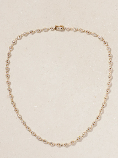  Sydney Evan Sydney Evan - Small Evil Eye Eternity 14-karat Gold Diamond Necklace - One Size 