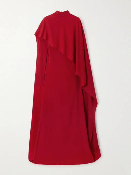  Taller Marmo Taller Marmo - Carrington Cape-effect Crepe Gown - Red 