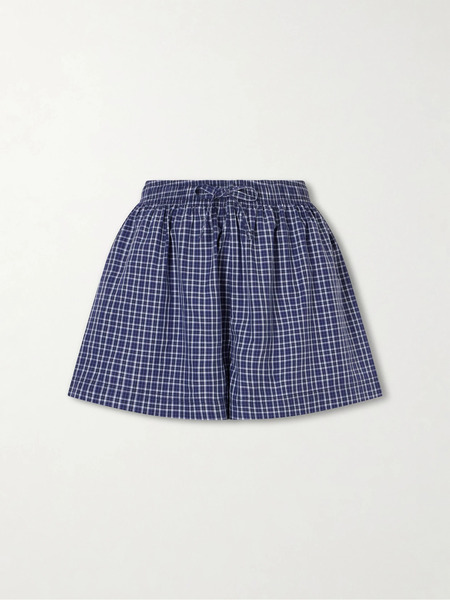  Tekla Tekla - Checked Organic Cotton Shorts - Blue 