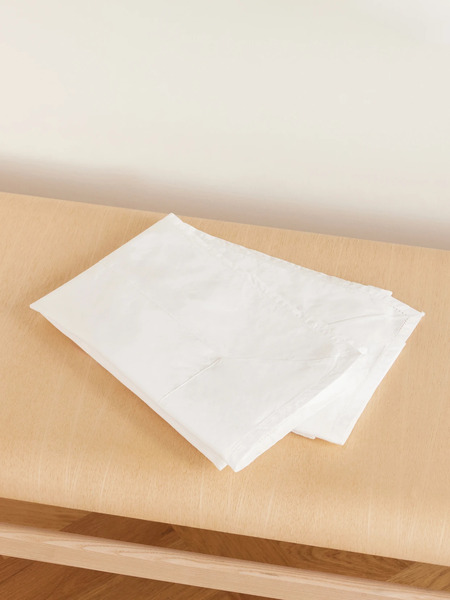  Tekla Tekla - Odette Set Of Two Broderie Anglaise-trimmed Organic Cotton-percale Pillow Cases - White 