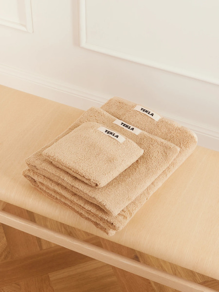  Tekla Tekla - Set Of Three Organic Cotton-terry Towels - Beige 