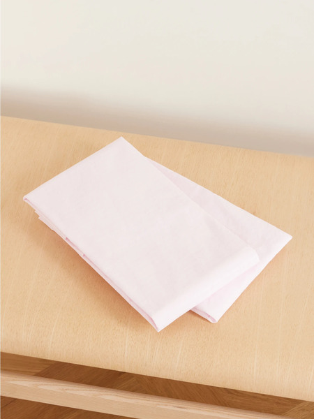  Tekla Tekla - Set Of Two Striped Organic Cotton-percale Pillow Cases - Baby Pink 