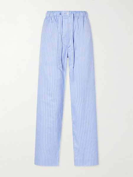  Tekla Tekla - Striped Cotton-poplin Pajama Pants - Blue 
