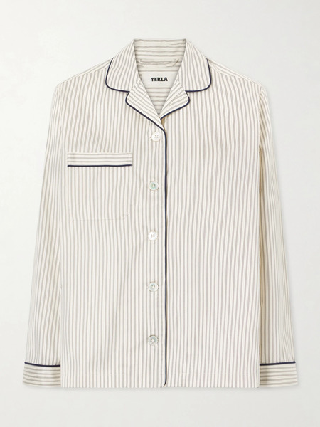  Tekla Tekla - Striped Organic Cotton Pajama Shirt - Unknown 