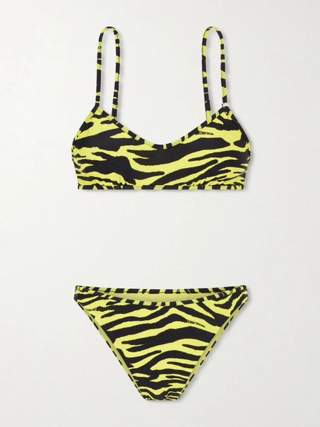  The Attico The Attico - Animal-print Triangle Bikini - Yellow 