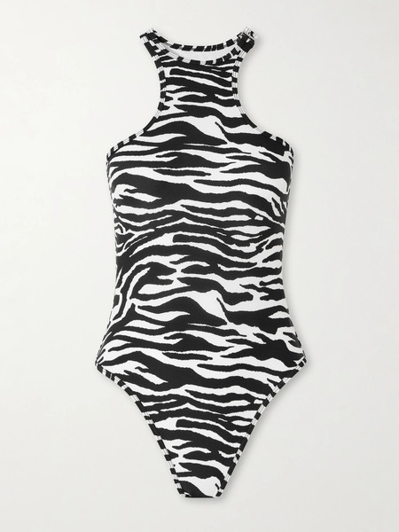  The Attico The Attico - Embellished Zebra-print Swimsuit - Zebra Print 
