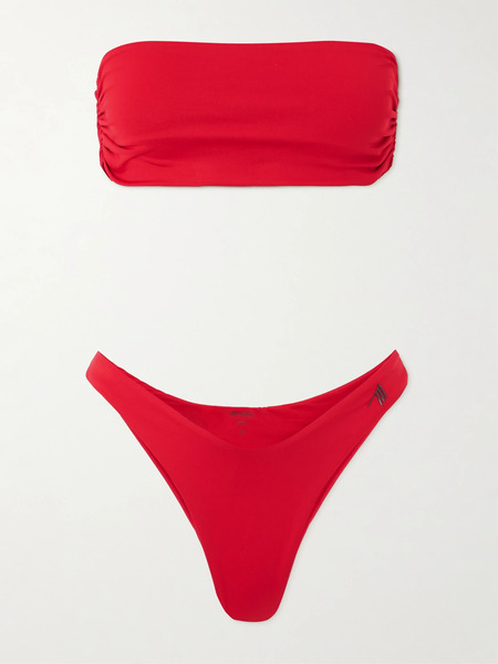  The Attico The Attico - Ruched Bandeau Bikini - Red 