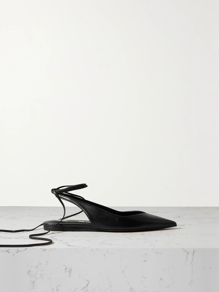  The Attico The Attico - Venus Leather Point-toe Flats - Black 