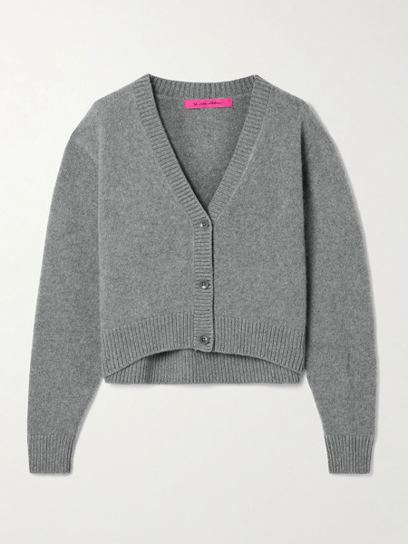  The Elder Statesman The Elder Statesman - Cashmere Cropped Cardigan - Gray 