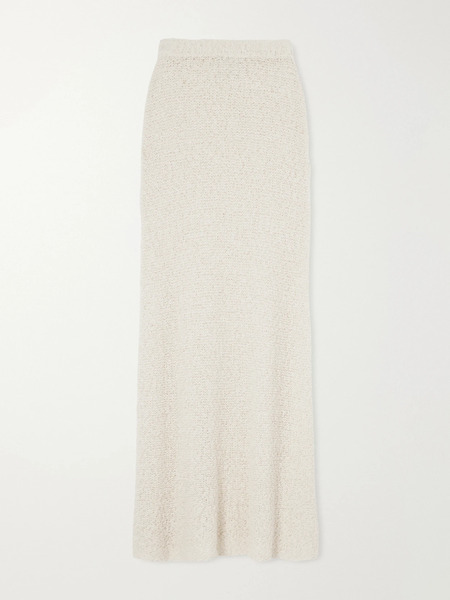  The Elder Statesman The Elder Statesman - Ella Silk, Cashmere And Linen-blend Maxi Skirt - Ivory 