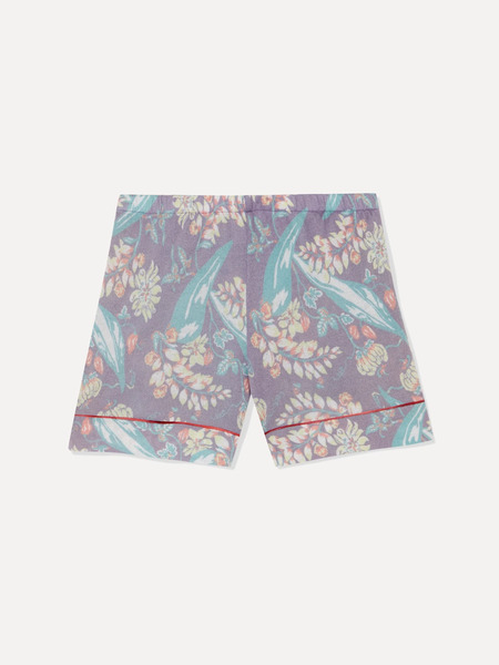  The Elder Statesman The Elder Statesman - Printed Cashmere And Silk-blend Shorts - Purple 