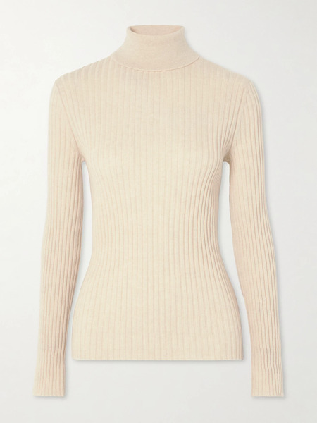  The Elder Statesman The Elder Statesman - Ribbed Cashmere Turtleneck Sweater - Off-white 