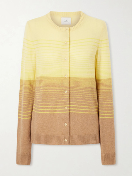  The Elder Statesman The Elder Statesman - Ruth Gradient Cashmer-knitted Cardigan - Tan 