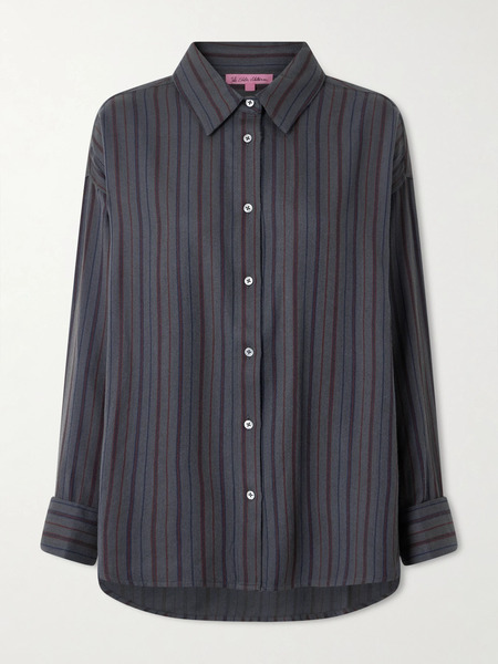  The Elder Statesman The Elder Statesman - Striped Wool And Cashmere-blend Twill Shirt - Gray 