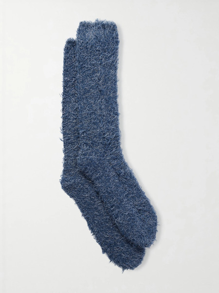  The Elder Statesman The Elder Statesman - Wool And Silk-blend Socks - Blue 