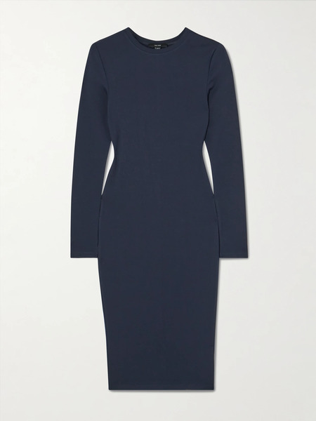  The Park The Park - Carine Stretch-tencel™ Lyocell Midi Dress - Navy 