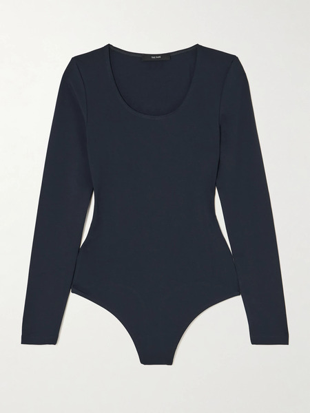  The Park The Park - Donna Stretch-tencel™ Lyocell Thong Bodysuit - Navy 