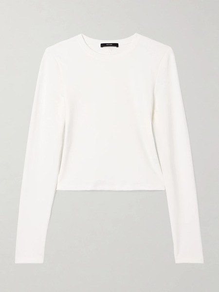  The Park The Park - Heather Stretch-tencel™ Lyocell T-shirt - Ivory 