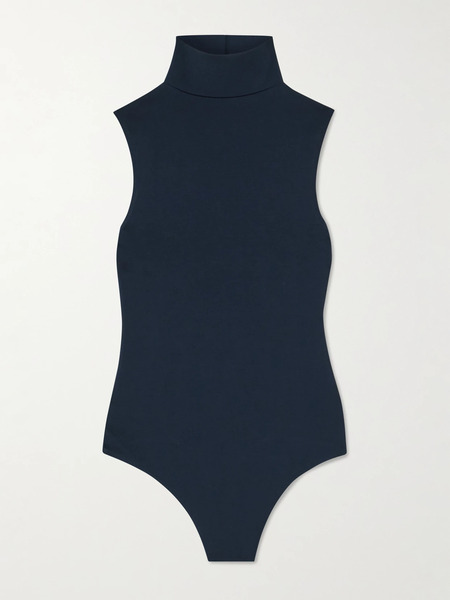  The Park The Park - Joyce Stretch-tencel™ Lyocell Turtleneck Thong Bodysuit - Navy 