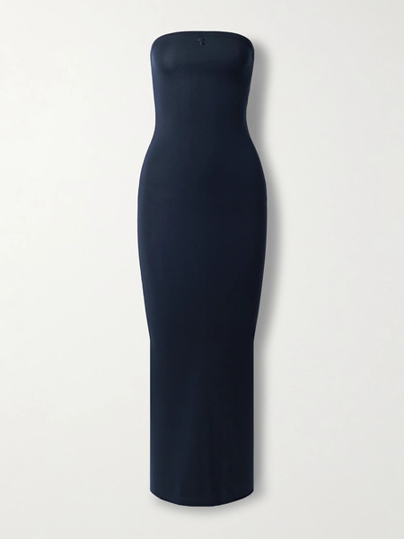  The Park The Park - Kate Strapless Stretch-microtencel™ Jersey Midi Dress - Navy 