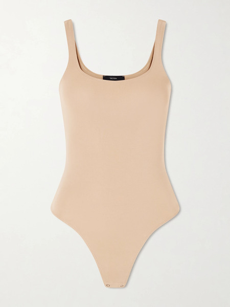  The Park The Park - Lisa Stretch-tencel™ Lyocell Thong Bodysuit - Beige 