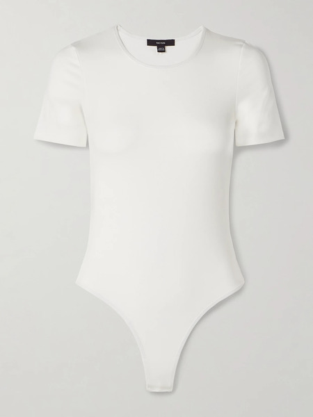  The Park The Park - Penny Stretch-tencel™ Lyocell Thong Bodysuit - White 